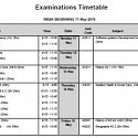 Summer 2015 External Exam timetables